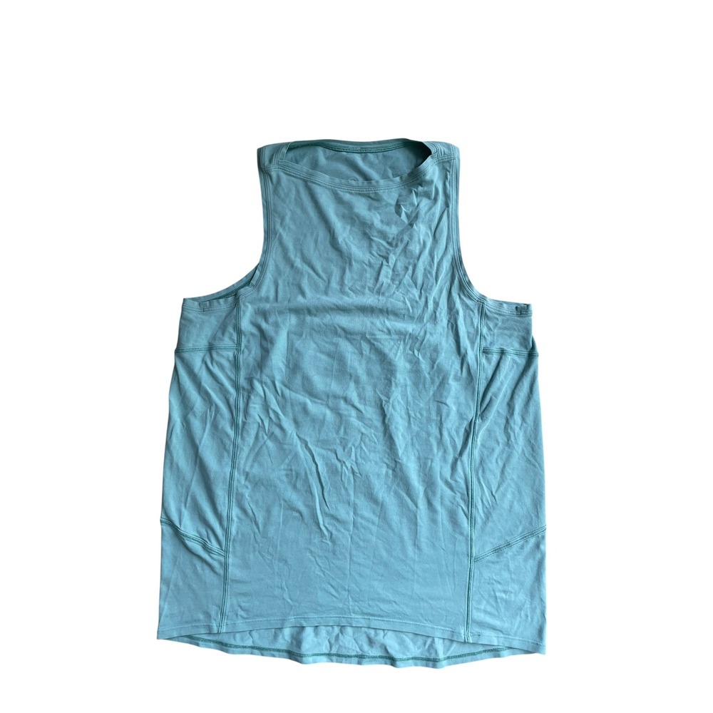 Lululemon High Neck Racerback Athletic Tank Top Teal Blue Womens Size 8